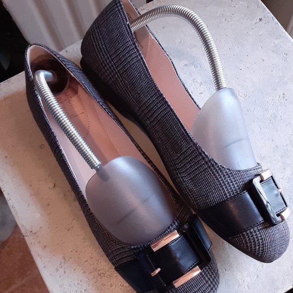 NWOT, lauren blakwell, BRIGITTA,Buckle, Round Toe, Glen Plaid Flats, Size 9 1/2 - Picture 5 of 8